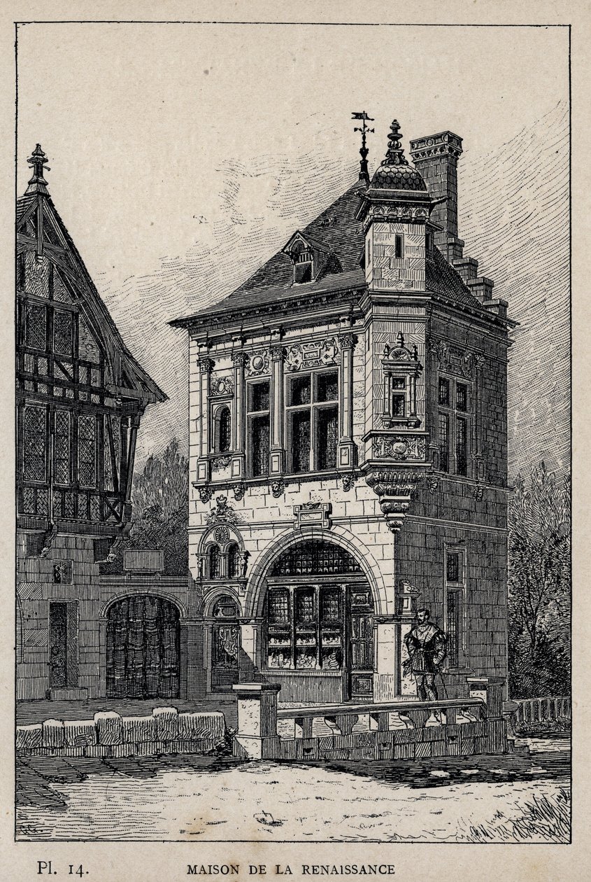 Casa rinascimentale - incisione del 1889 in "Storia dell