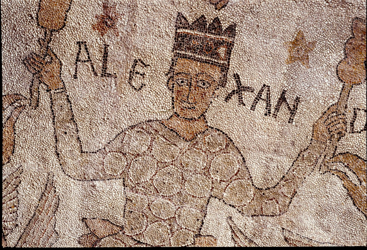 Rappresentazione di Alessandro Magno, re di Macedonia e conquistatore della Persia, circondato dalla fauna indiana durante la conquista dell