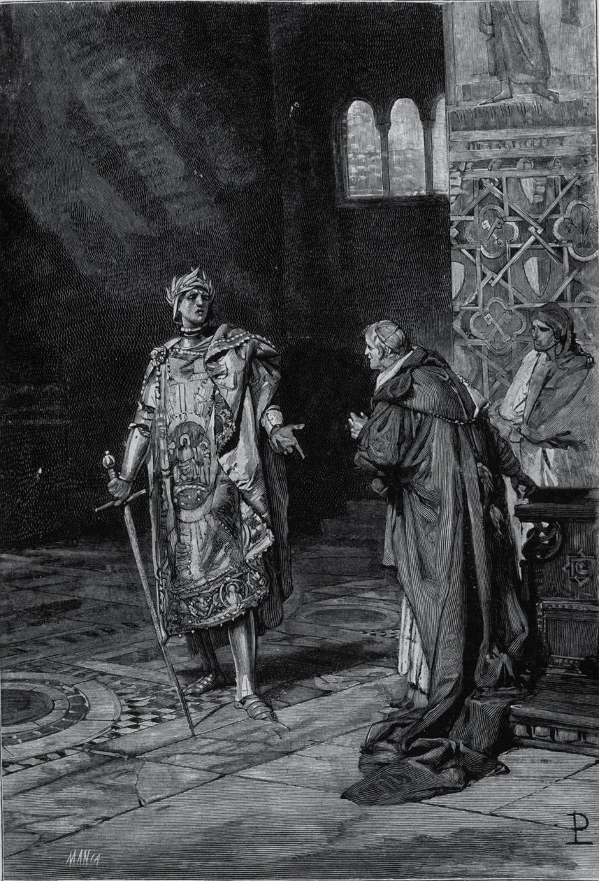 Rappresentazione di Cola di Rienzo (1314-1354), tribuno del popolo romano. Illustrazione della fine del XIX secolo da Unknown artist