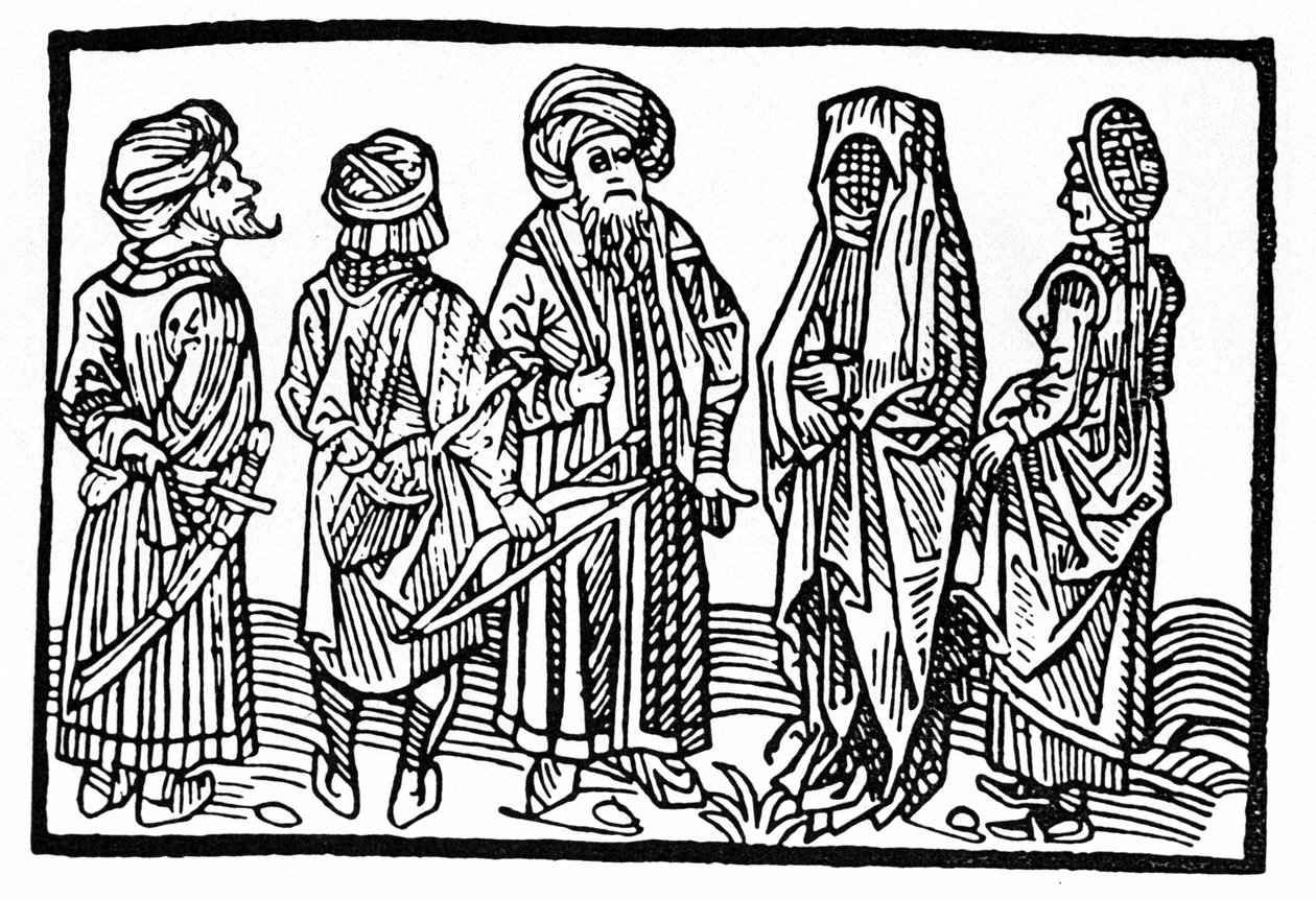 Rappresentazione dei Saraceni, xilografia del XV secolo da Unknown artist