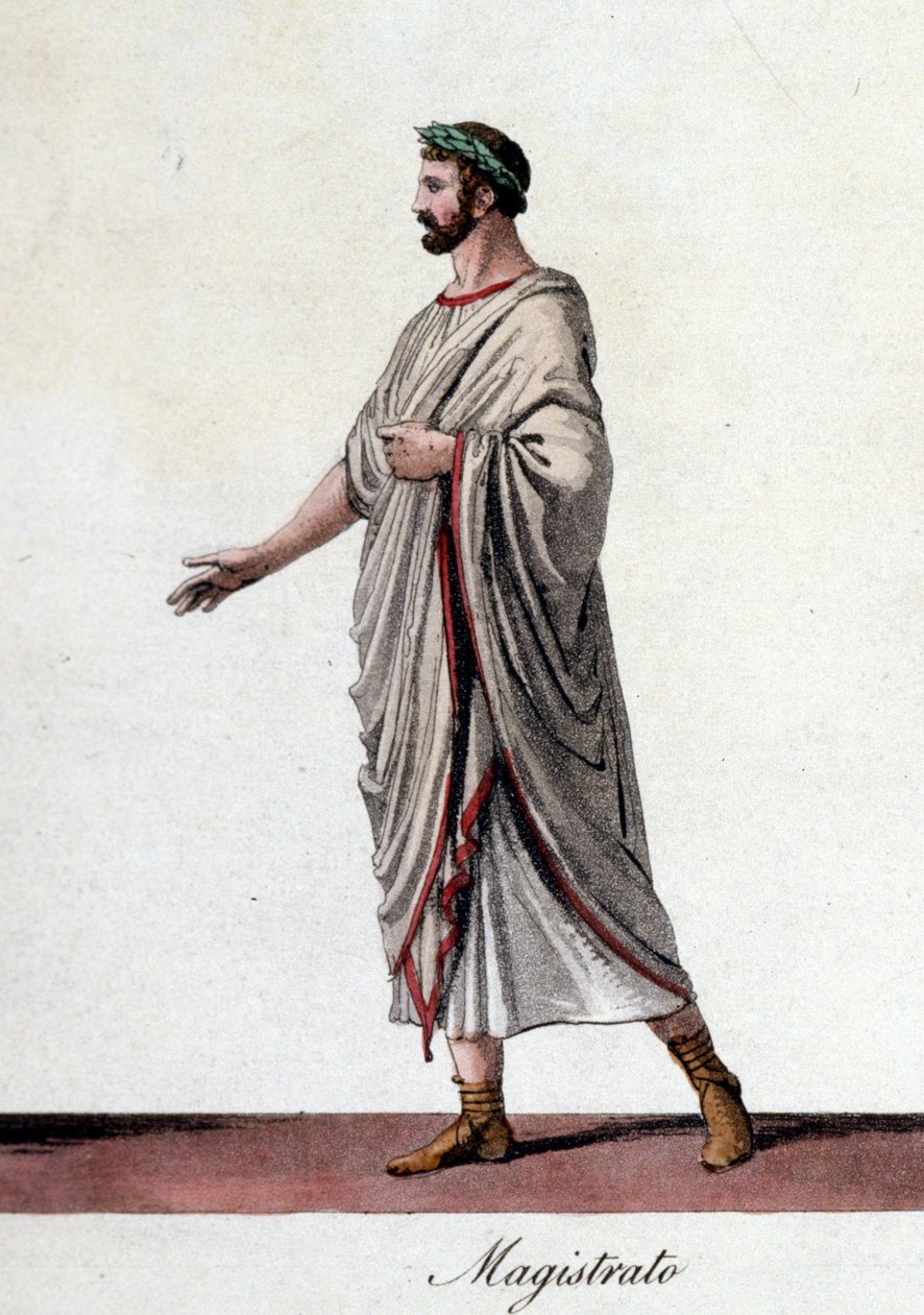 Rappresentazione di un magistrato romano. Incisione dell