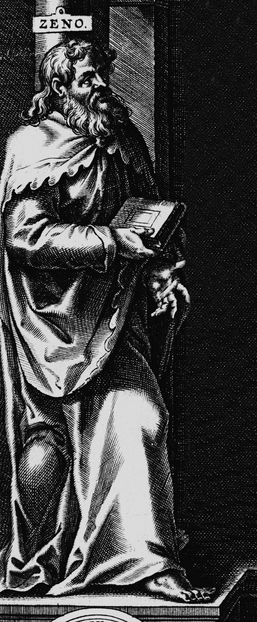 Rappresentazione del filosofo stoico greco Zenone di Cizio (335-262 a.C.) Incisione dal frontespizio delle "Opere filosofiche" di Seneca da Unknown artist