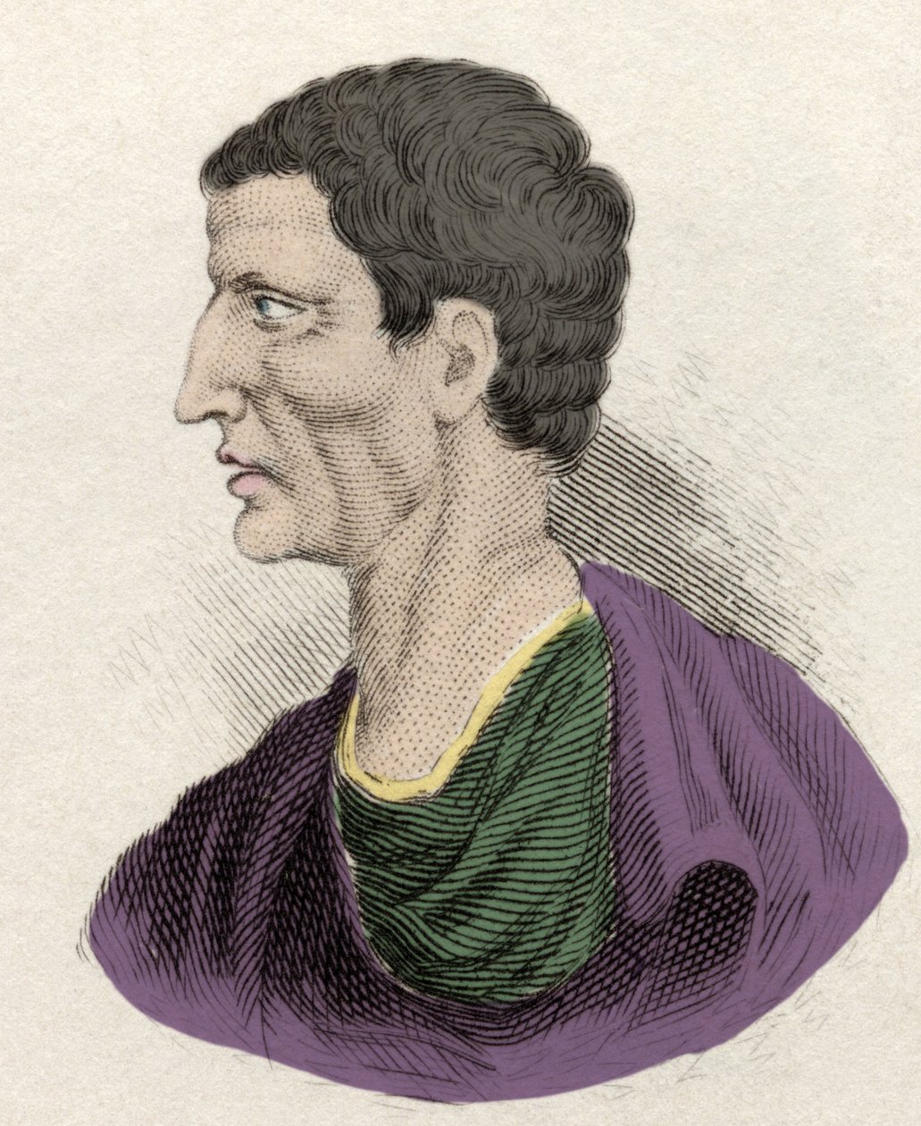 Rappresentazione del politico romano Lucio Cornelio Silla (138-68 a.C.). Incisione del XIX secolo da Unknown artist