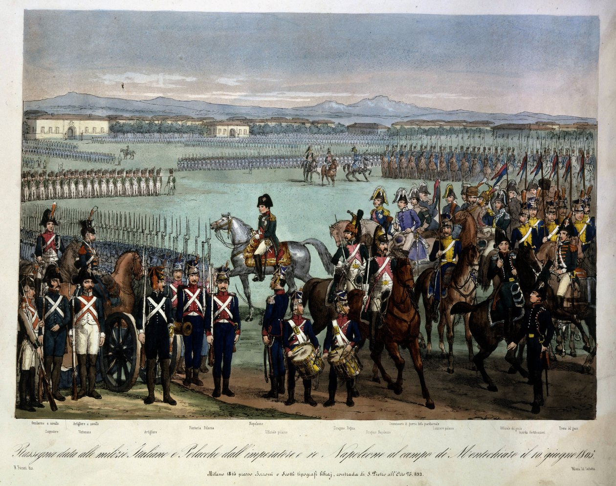 Rassegna delle milizie italiane e polacche di Napoleone al Campo di Montechiaro, 10 giugno da Unknown artist