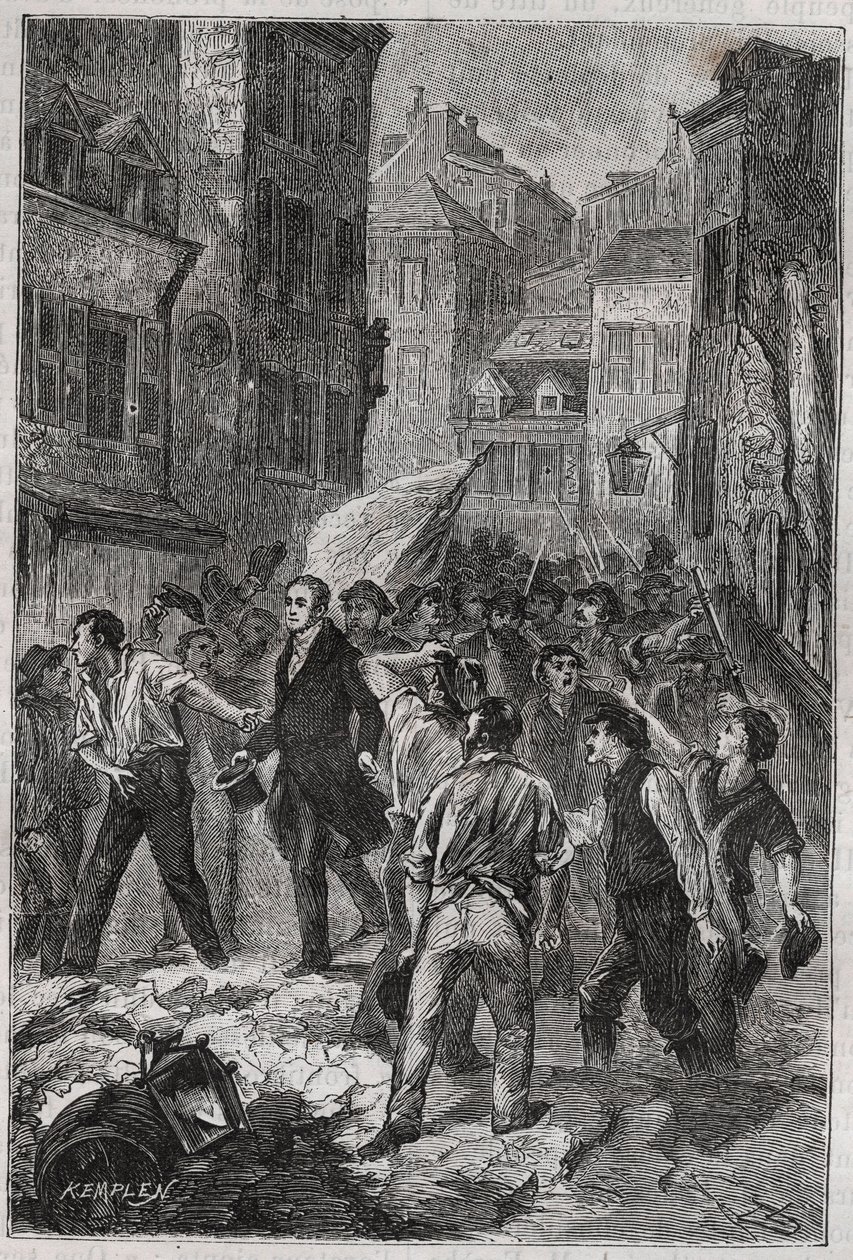 Rivolta dei canuts a Lione nel 1831 - Louis Bouvier-Dumolart (Dumolard) (Bouvier Dumolart) prefetto e deputato lionese rilasciato da Unknown artist