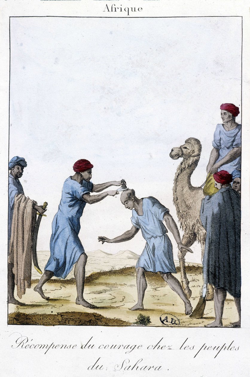 Ricompensa per il coraggio tra i popoli del Sahara - Incisione da Unknown artist