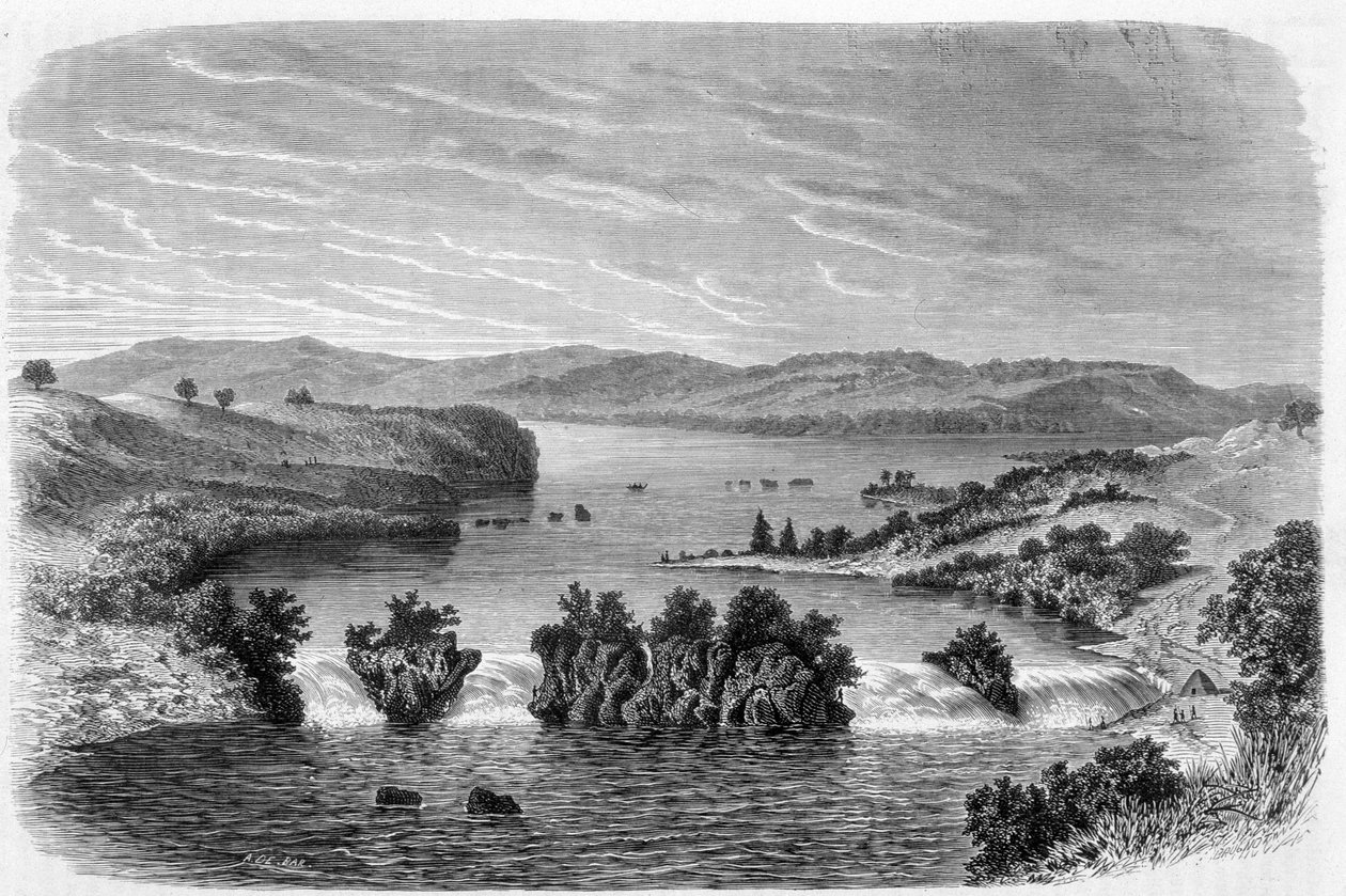 Cascate di Ripon, il Nilo che esce dal Lago Vittoria - in "Tour du Monde" da Unknown artist
