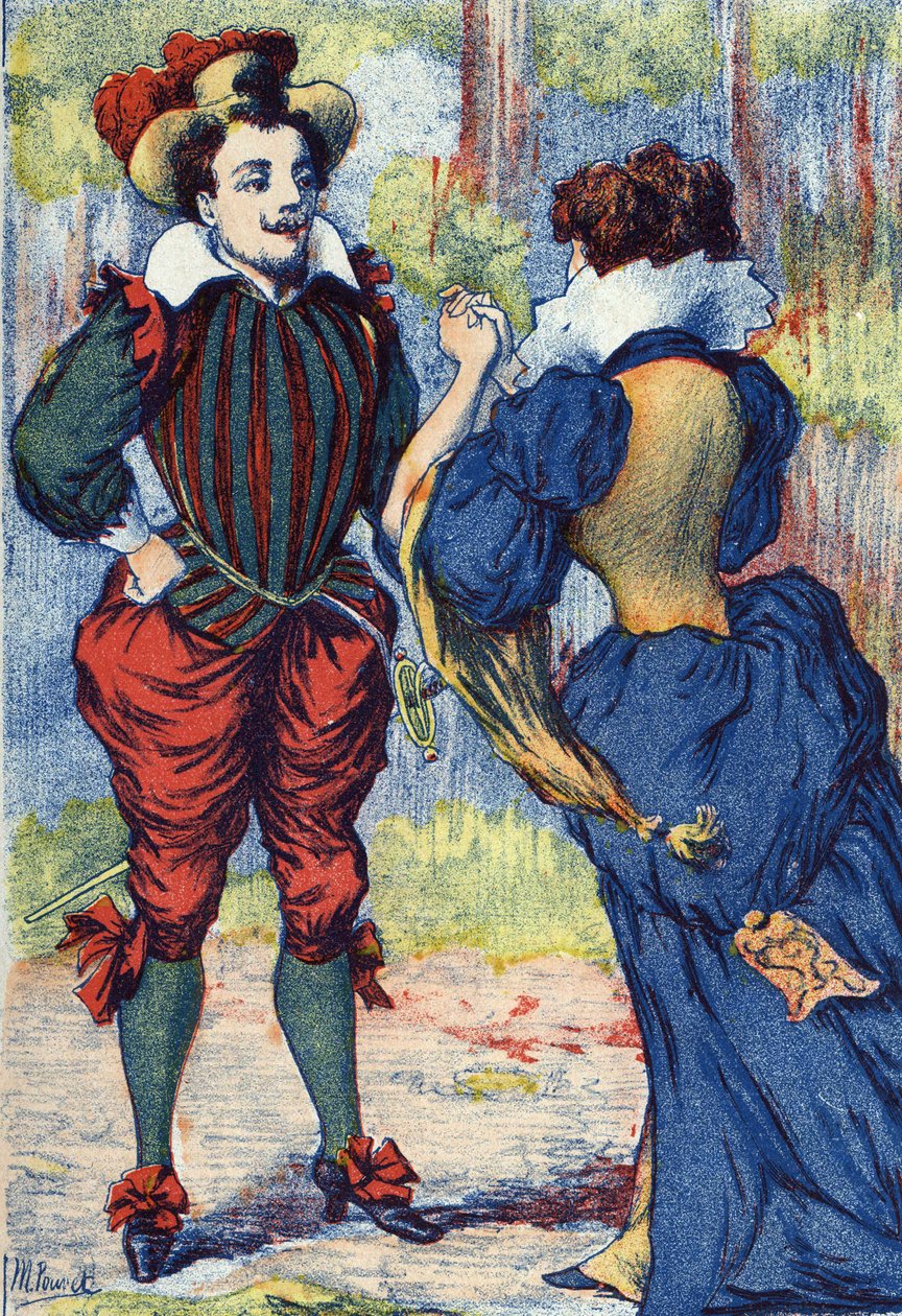 Riquet a la Houppe diventa un bel gentiluomo. Illustrazione anonima per "Riquet a la houppe" di Charles Perrault (1628-1703), scrittore francese. Immagini di Marcel Vagne, Jarville Nancy, senza data (fine XIX secolo) da Unknown artist