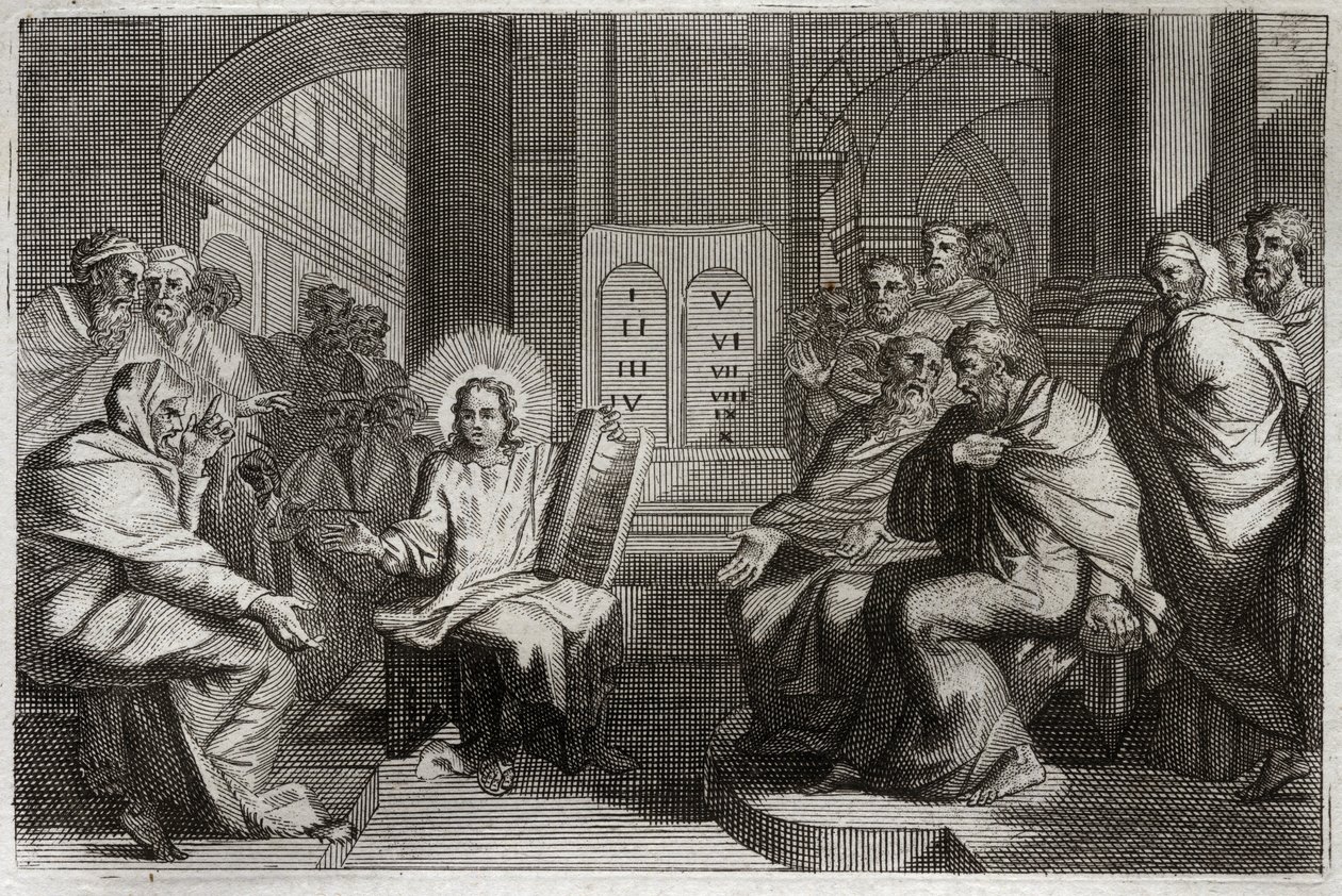 Bibbia di Royaumont, Nuovo Testamento: Gesù nel Tempio tra i Dottori. da Unknown artist