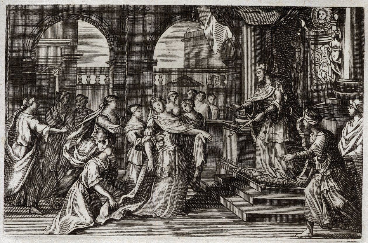 Bibbia di Royaumont, Antico Testamento: Ester si presenta davanti al re Serse I, con l