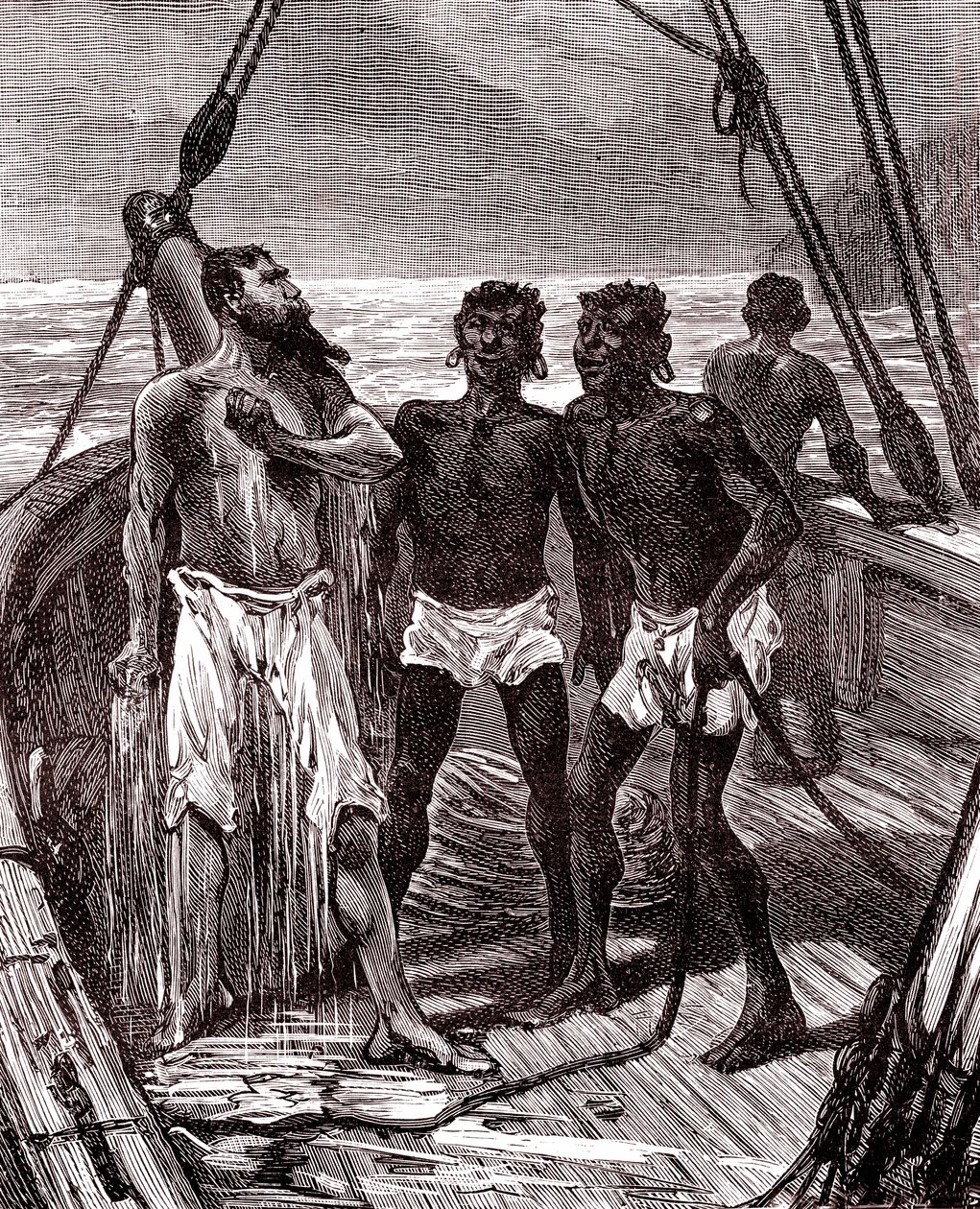 Trasporto della gomma sul fiume Maroni, Guyana da Unknown artist