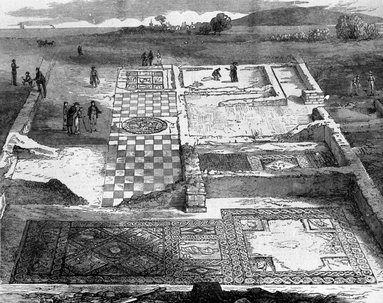 Rovine di una villa romana vicino a Brading sull