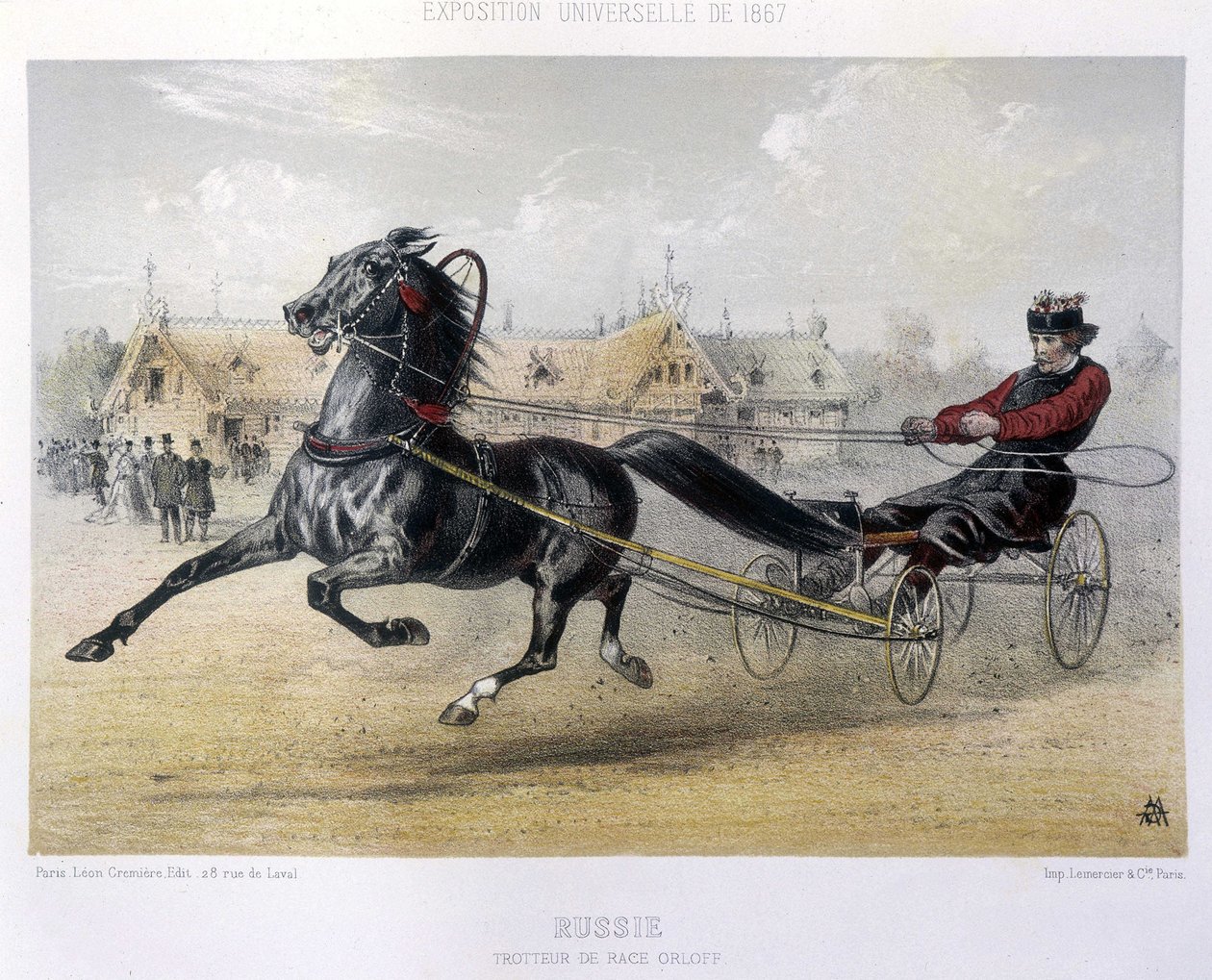 Russia: trottatore di razza Orloff - in "Il Centauro" 1867 da Unknown artist