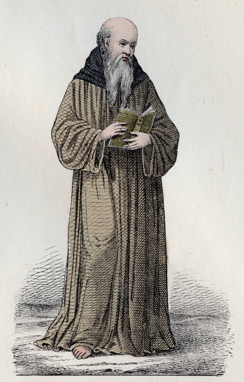 SAN BONAVENTURA (1221-1274) cardinale francescano italiano, teologo e filosofo - Ritratto di San Bonaventura (Giovanni da Fidanza o Bonaventura da Bagnoregio, circa 1220-1274), teologo, Dottore della Chiesa (Dottore Serafico). Incisione del XIX secolo da Unknown artist