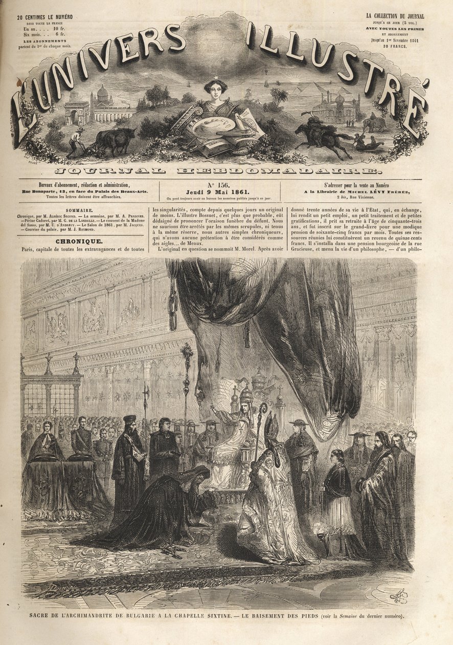 Arcimandrita Sacro di Bulgaria nella Cappella Sistina a Roma da Papa Pio IX 1861 - L