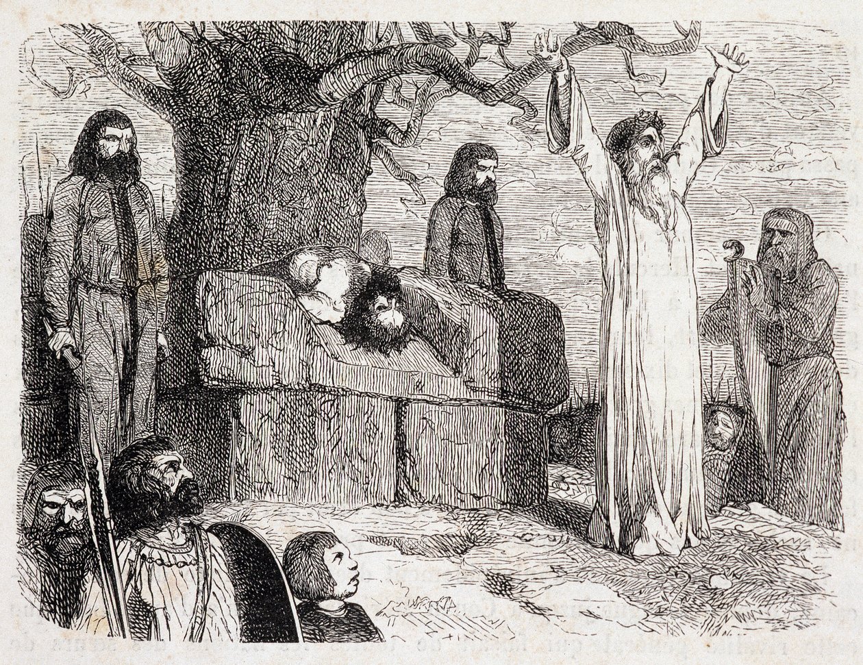 Sacrificio umano da parte dei druidi - in "La bretagne ancienne et moderne" di Pitre-Chevalier, edito da W. Coquebert da Unknown artist