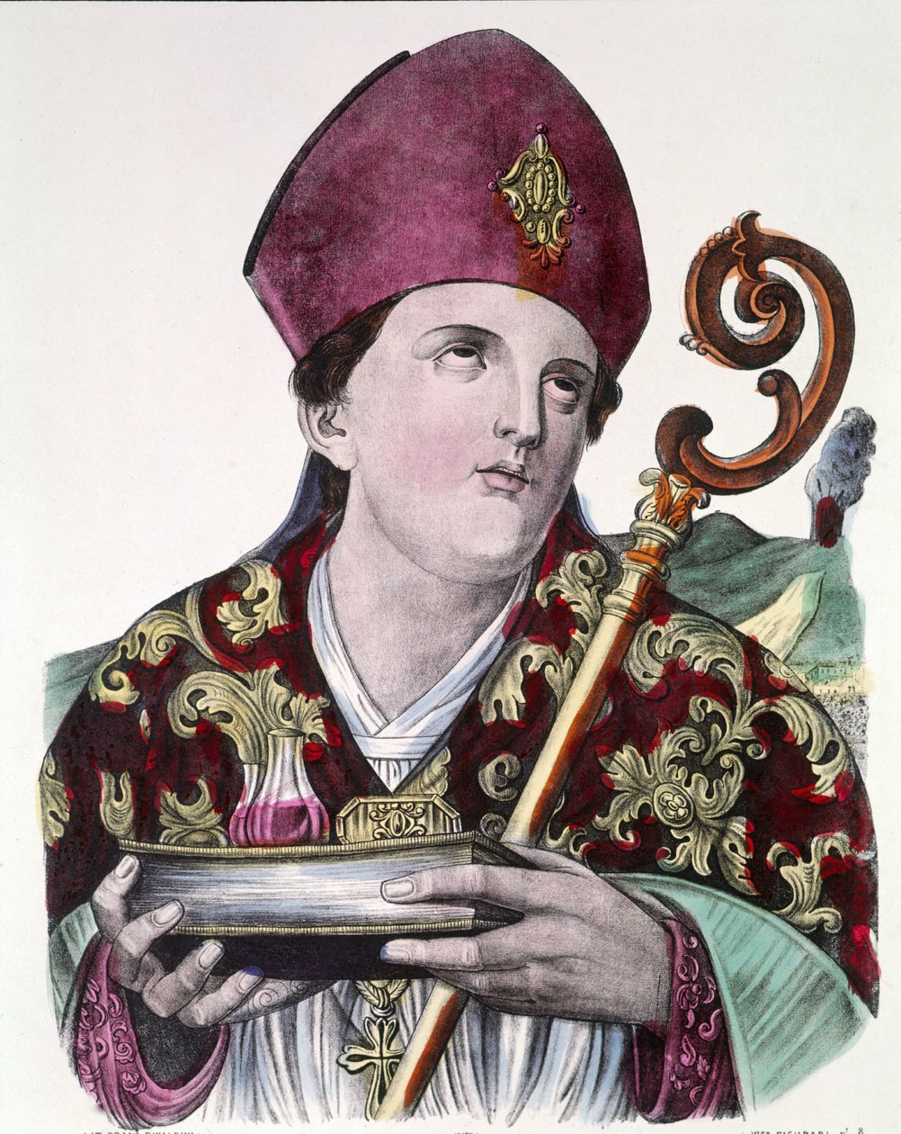San Gennaro, patrono della città di Napoli, con in mano l