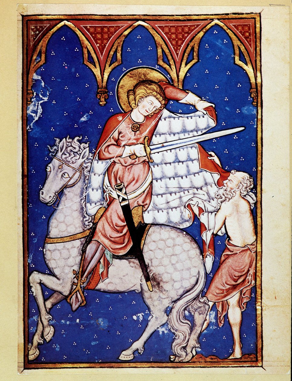 San Martino che condivide il suo mantello con un povero - dopo la luce del XIII secolo da Unknown artist