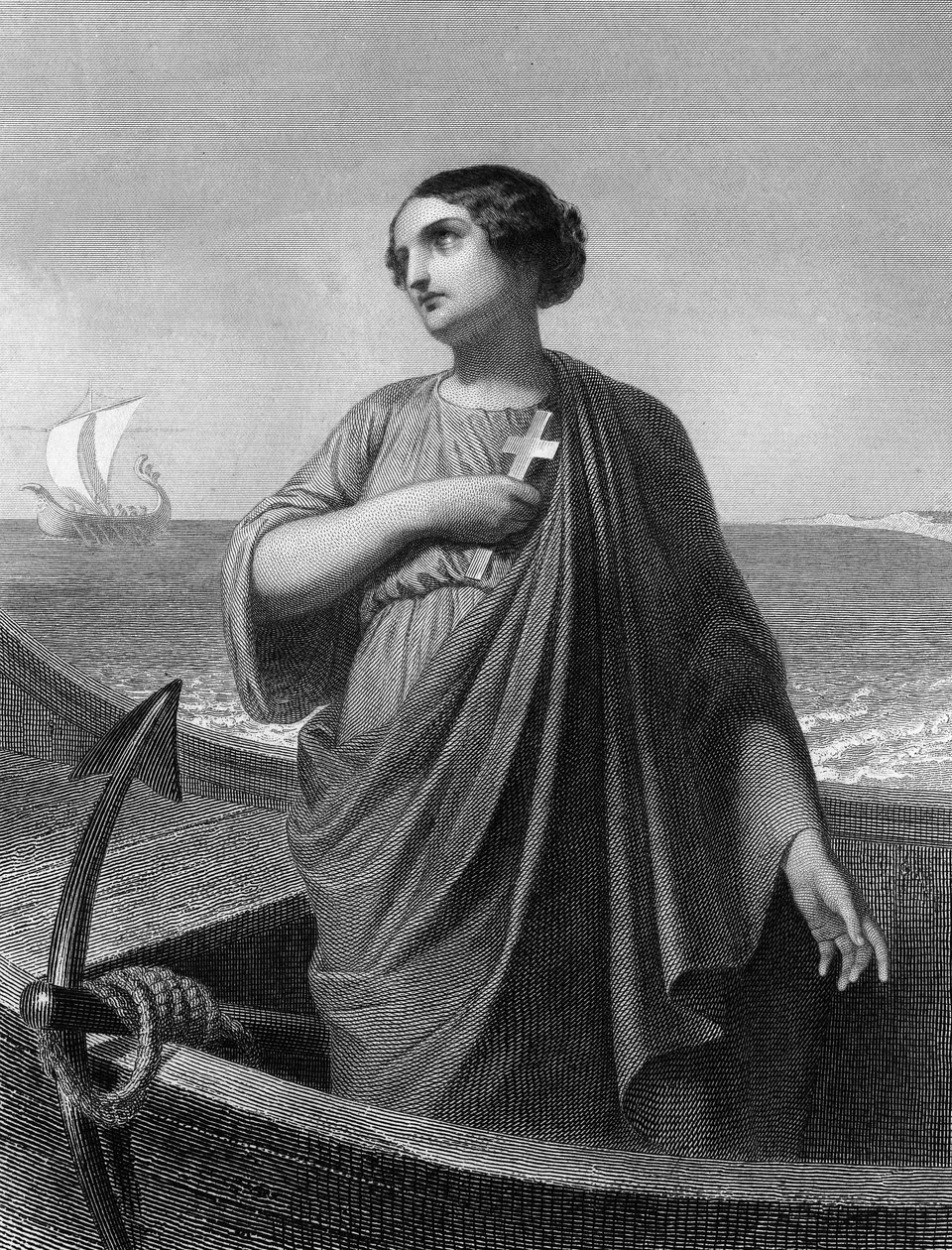 Santa Paola. Patrizia romana (347-404) - in "Le Sante Donne". 1852 da Unknown artist