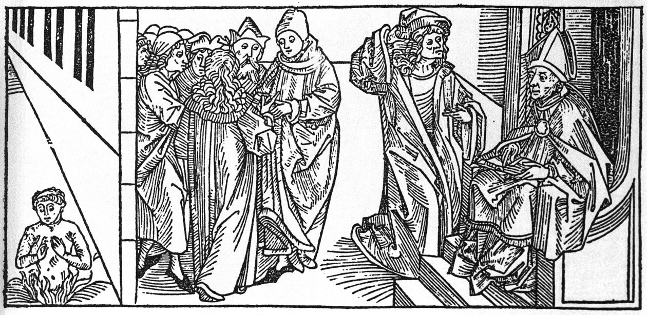 San Severino. Incisione da Leben der Heiligen - sommerteil (Il libro dei santi) di Jacobus (Giacomo) da Varagine (1228-1298). Lubecca 1488 da Unknown artist