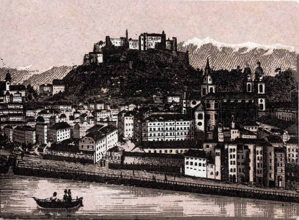 Regione del Salzkammergut, Austria: salisburgo dal Kapuzinergarten da Unknown artist