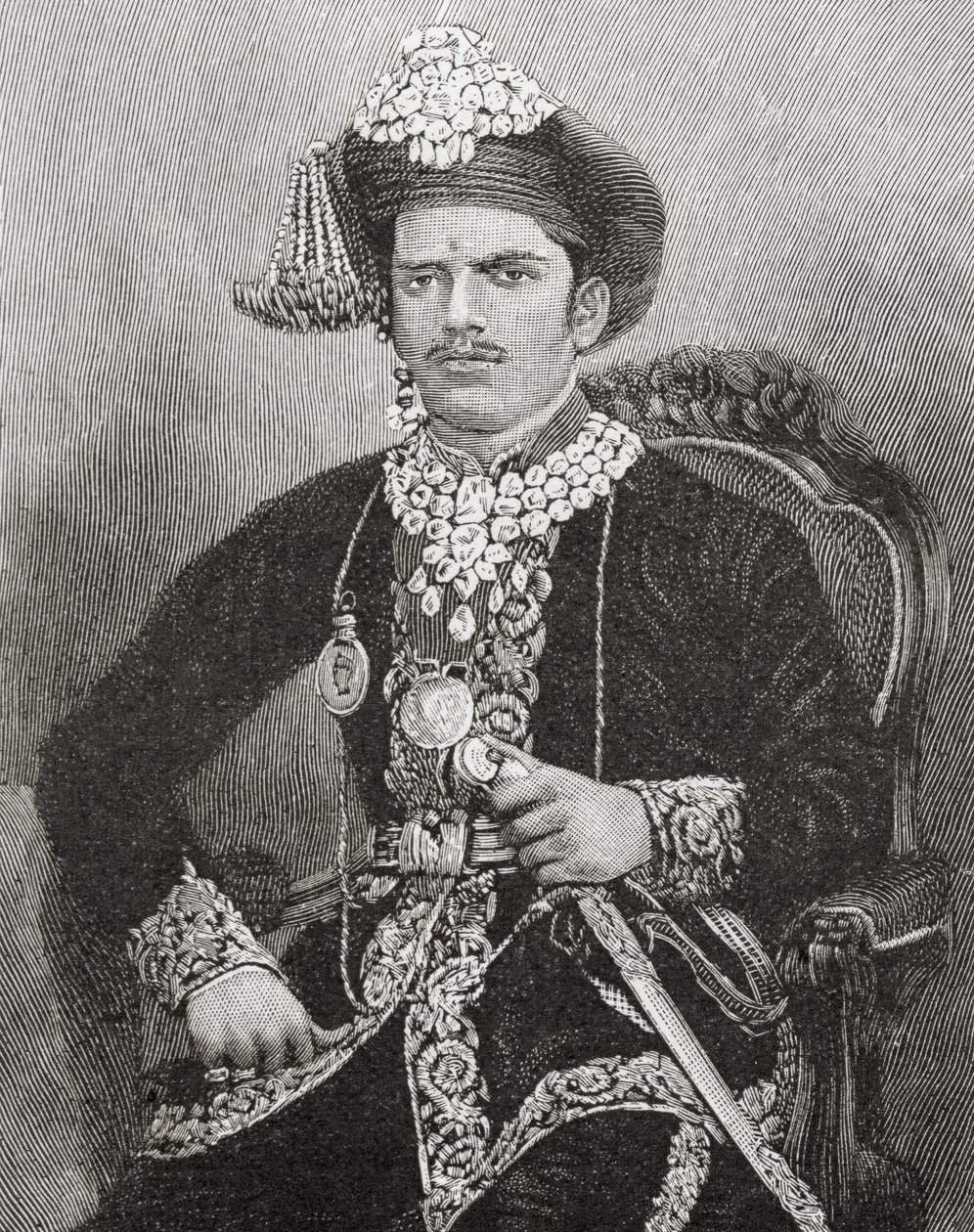 Sayajirao Gaekwad III, 17 anni, maharaja dello Stato di Baroda, India (incisione) da Unknown artist