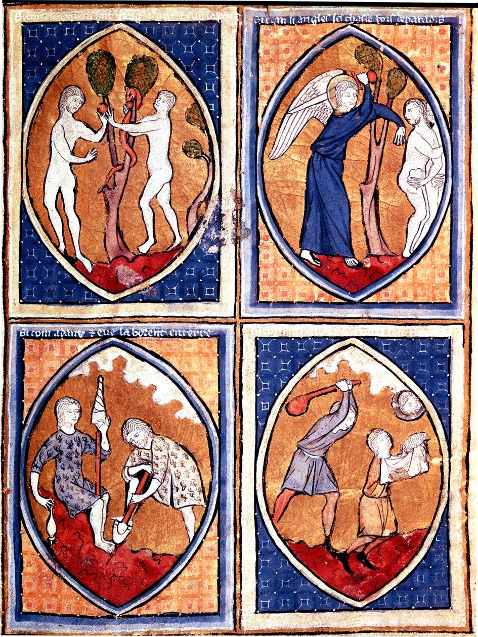 Scene della Bibbia raffigurate in mandorle da Unknown artist