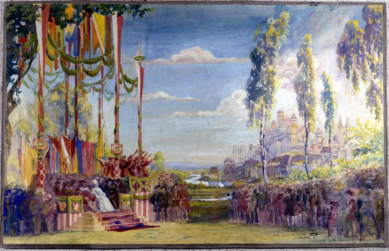 Scenografia per "Die Meistersinger", opera di Richard Wagner. Atto II da Unknown artist