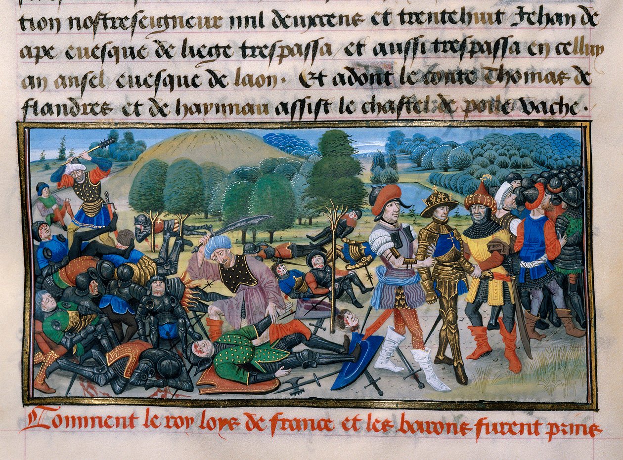 Settima Crociata: Re Luigi IX (San Luigi) catturato durante la Battaglia di Mansura nel 1250 in Egitto da Unknown artist
