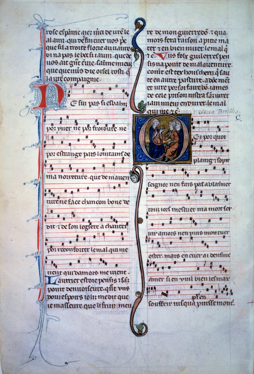 Spartito musicale. Pagina da un "Recueil de poesie lyrique" da Unknown artist