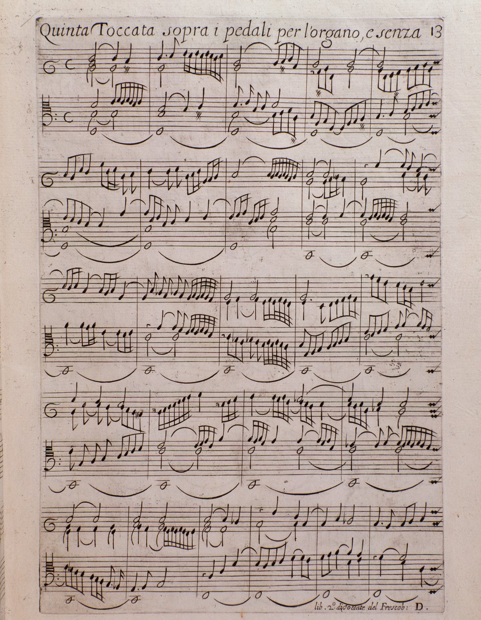 Pagina di spartito del Secondo libro di toccate di Girolamo Frescobaldi da Unknown artist
