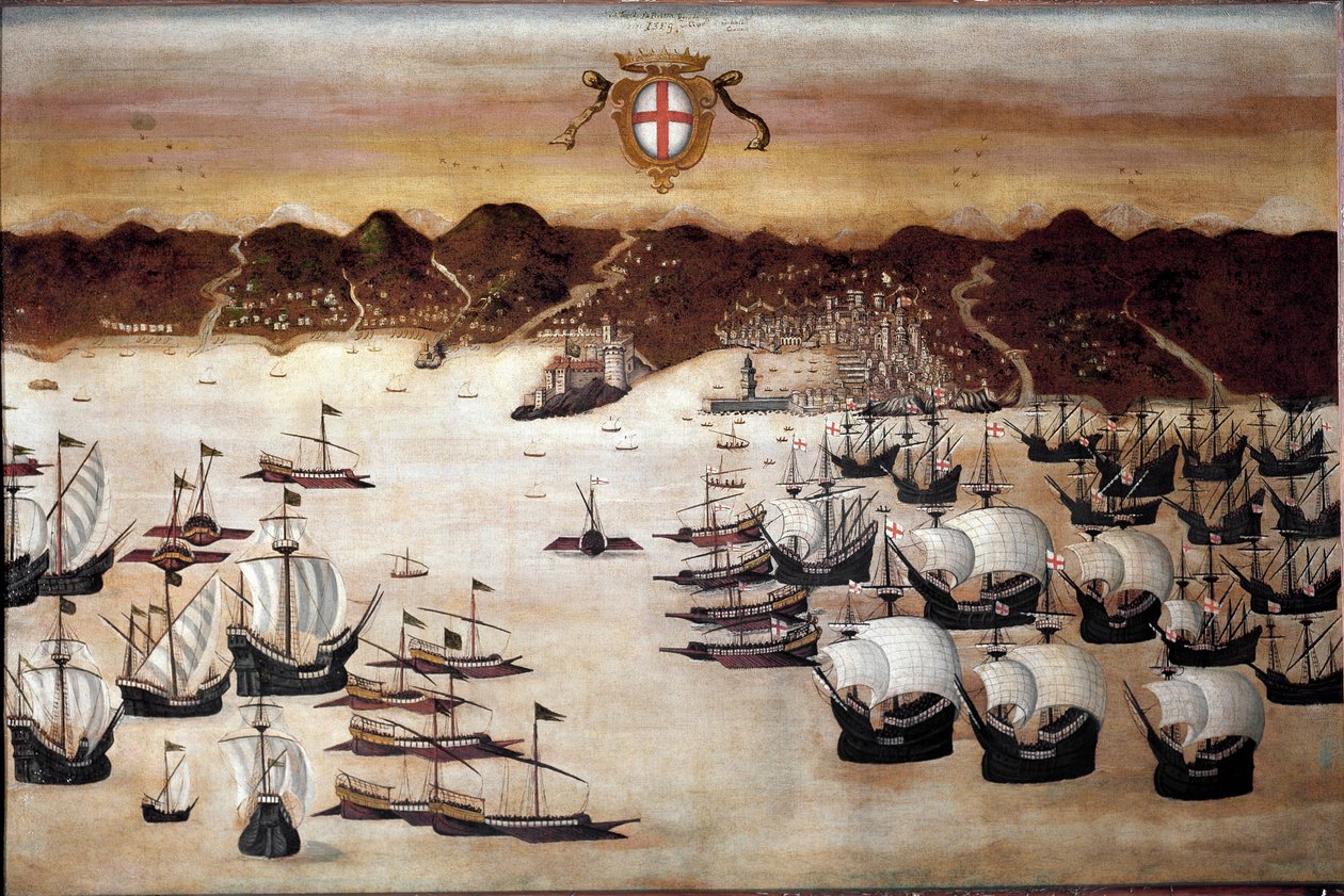 Navi nel porto di Genova da Unknown artist