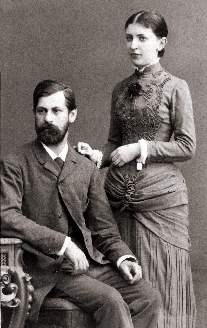 Sigmund Freud e sua moglie Martha Bernays nel giugno 1885 da Unknown artist