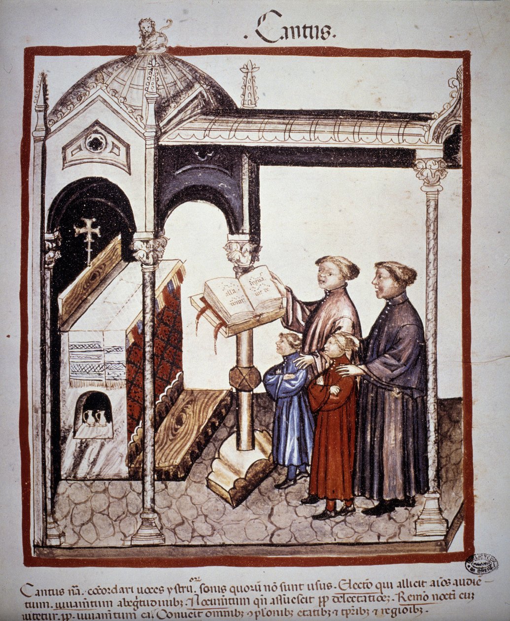 Canto (una famiglia che canta in una chiesa) - in 
