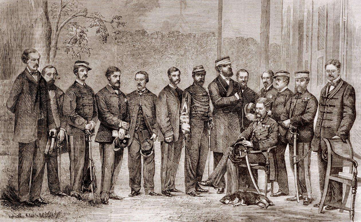 Sir James Hope Grant (1808-1875), soldato britannico e il suo staff durante la Seconda Guerra dell