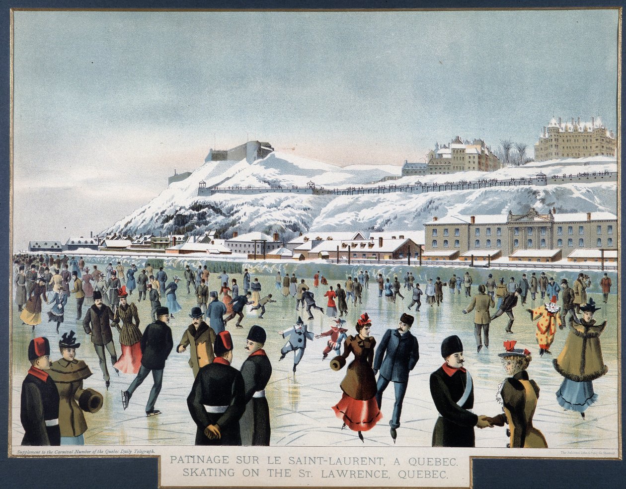 Pattinaggio sul Saint Laurent, Quebec, s.d. da Unknown artist