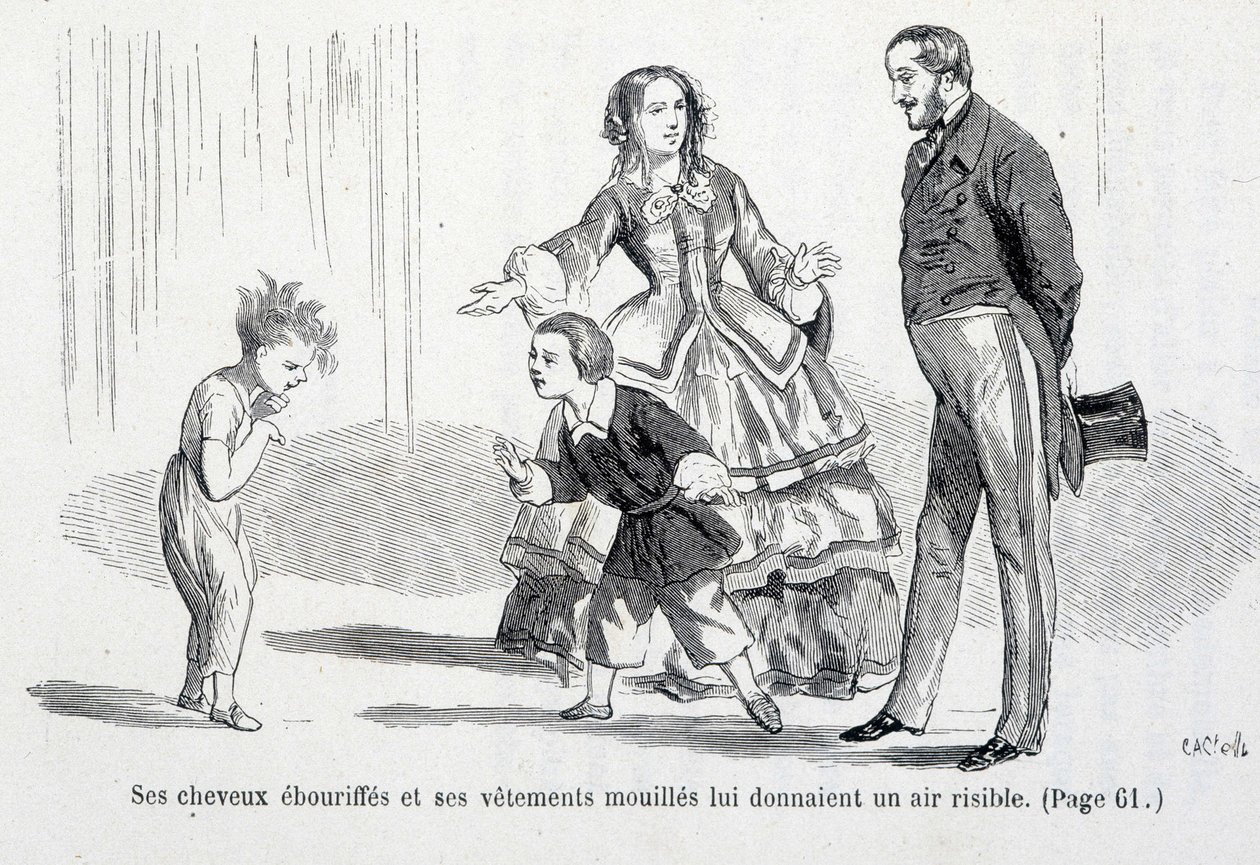 Sophie bagnata - in "Le disgrazie di Sophie" della Contessa di Ségur, Hachette da Unknown artist