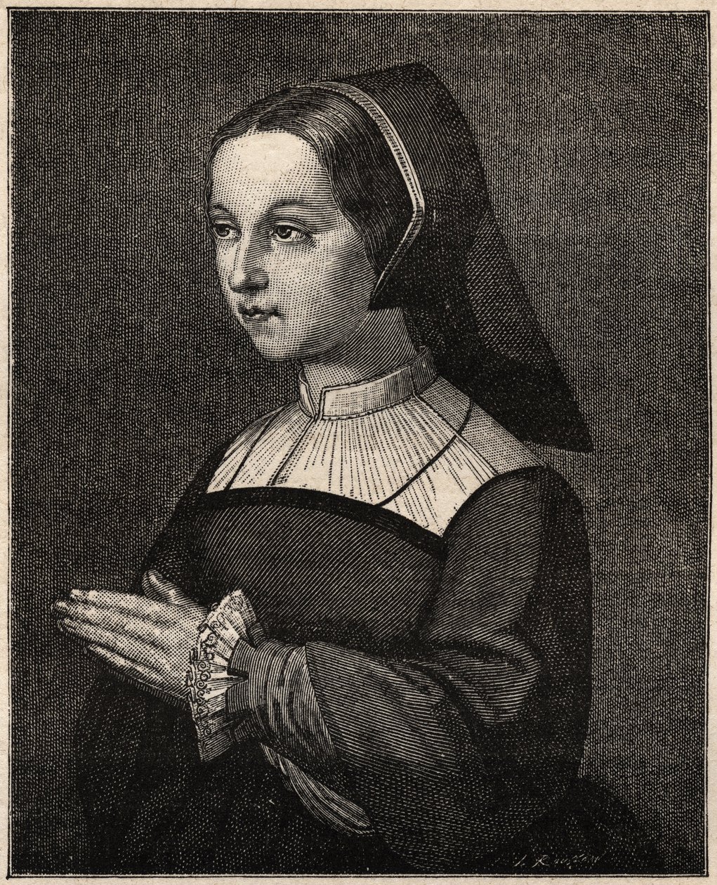 Santa Giovanna Francesca de Chantal - Ritratto di Santa Jeanne-Françoise (Jeanne Françoise Frémyot, Baronessa di Rabutin de Chantal) Fondatrice della Visitazione (1572-1641) da Unknown artist