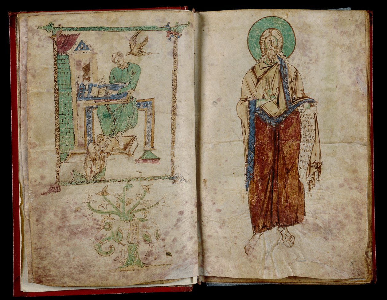 San Giovanni e lo Spirito Santo che ispira San Gregorio: graduale 6B 59 da Unknown