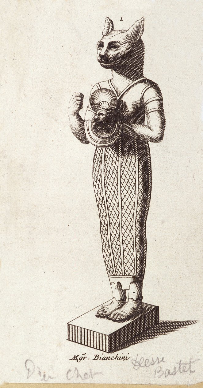 Statua della Dea della Danza, Bastet con testa di gatto (Antico Egitto) da Unknown artist