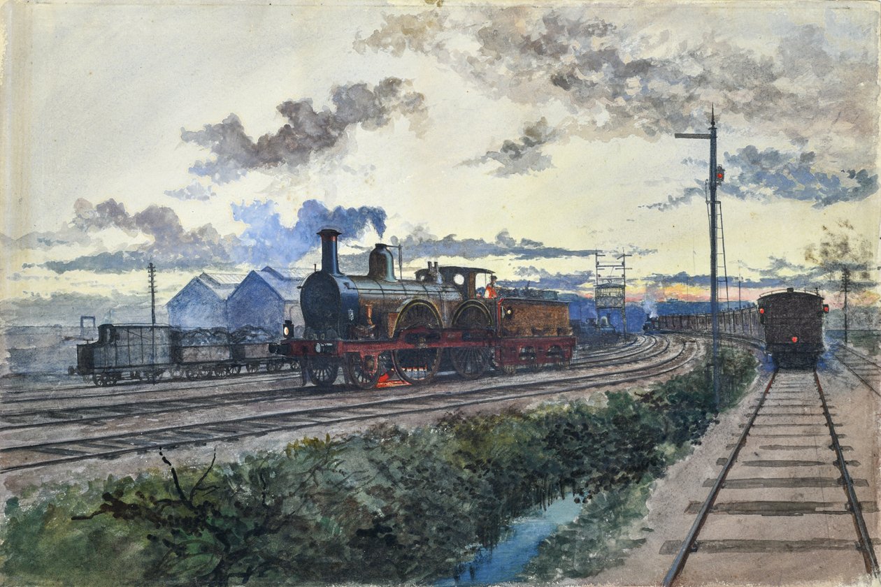 Locomotiva a vapore, c.1870 da Unknown artist