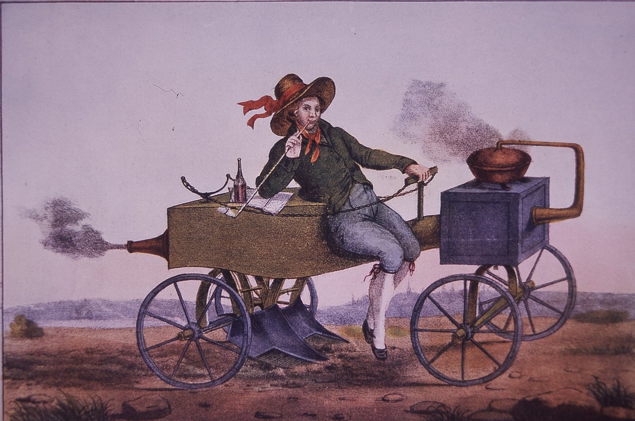 Aratro a vapore, inizio XIX secolo da Unknown artist