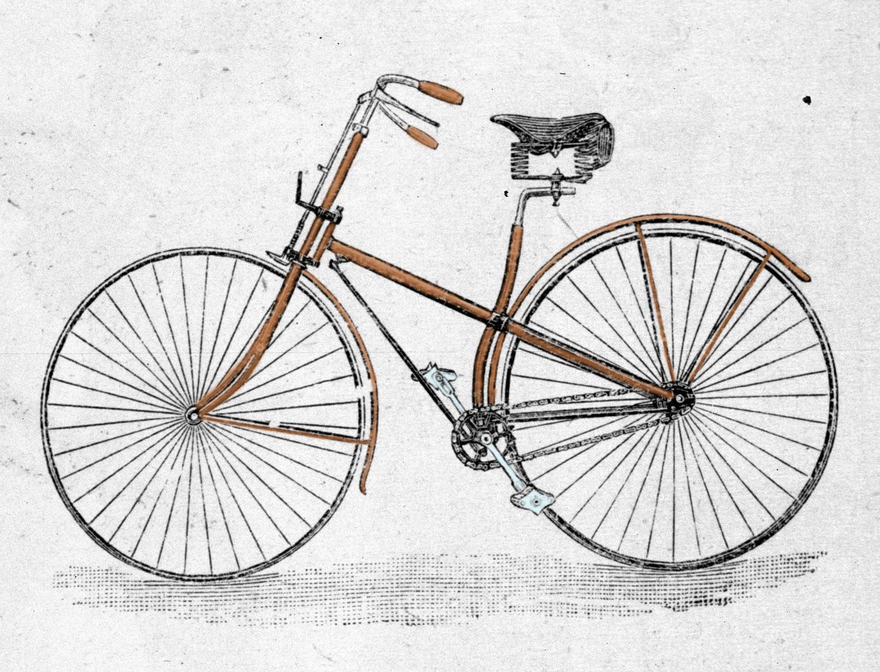 Modello di bicicletta a corpo dritto. da Unknown artist