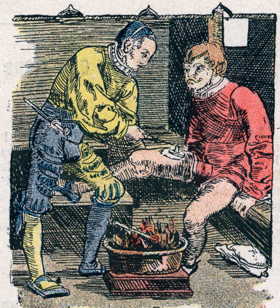 Chirurgo che pratica una ferita nel 1528. da Unknown artist