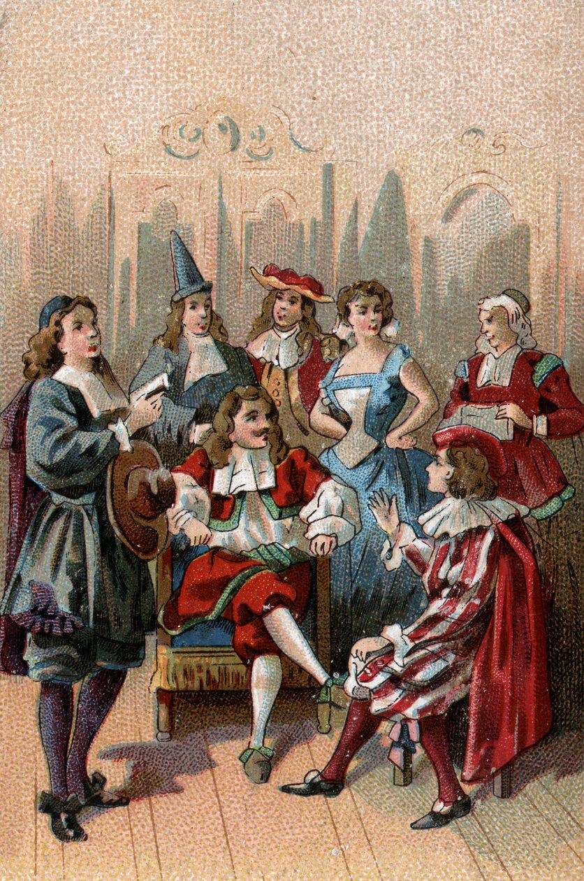 IL TEATRO NELLE ANTICIPAZIONI: Jean Baptiste Poquelin, dit Moliere (1622-1673) e la sua compagnia. da Unknown Artist