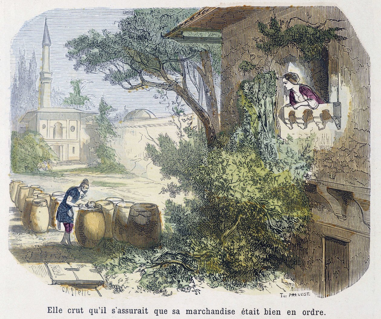 Racconto: "credeva che stesse assicurando che i suoi beni fossero in ordine" - in "Le Mille e una Notte", ed. Emile Guérin, raccontato da Md Bondet, Parigi, n.d. da Unknown artist