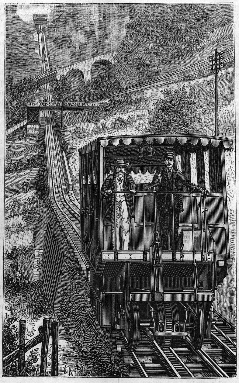 Ferrovia Territet Glion. Linea Glion in Svizzera nel 1884 da Unknown artist