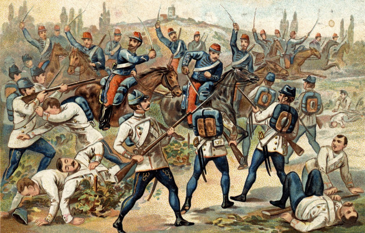 La battaglia di Solferino (24 giugno) da Unknown artist