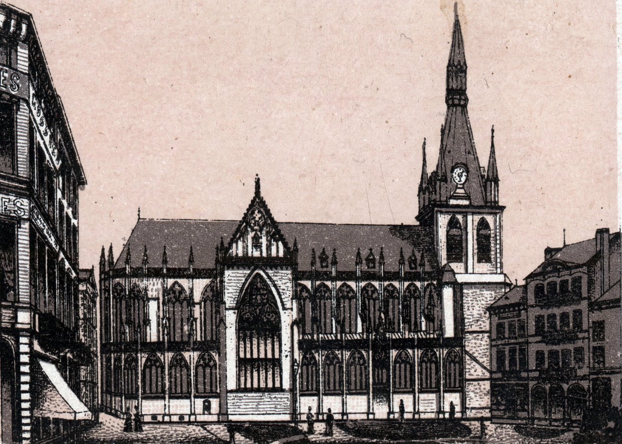 La Cattedrale di San Paolo a Liegi in Belgio in "Il mondo illustrato 168 vedute". Senza data (fine XIX secolo) da Unknown artist
