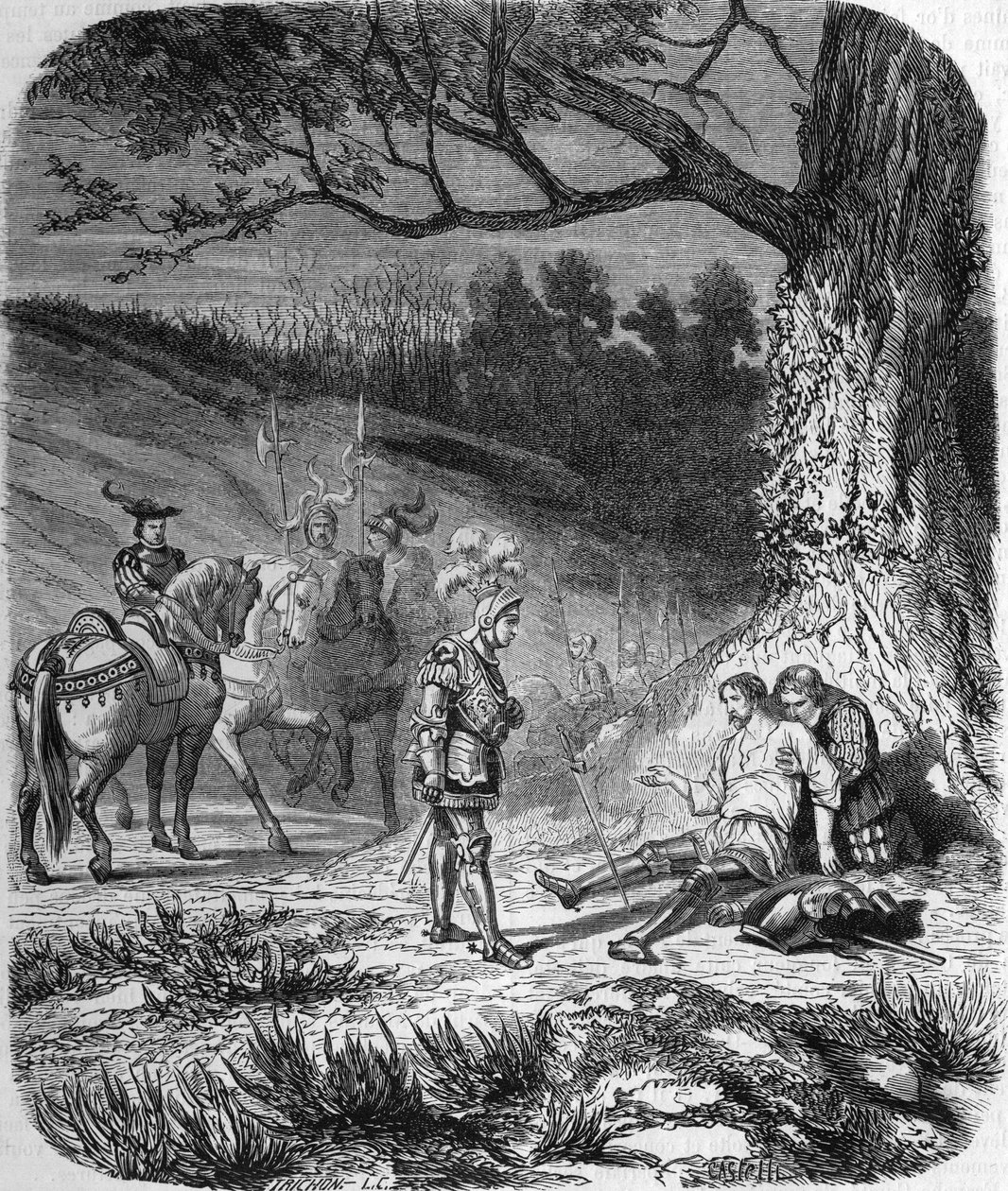 Il Duca di Borbone e Bayard morente da Unknown artist